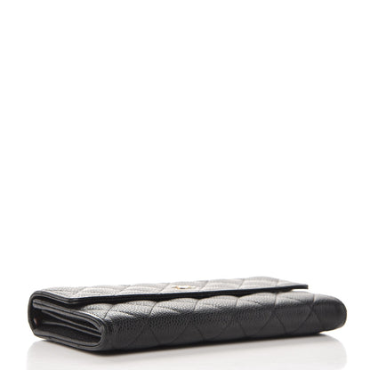 Chanel Caviar Quilted Large Gusset Flap Wallet Black 4 of 14