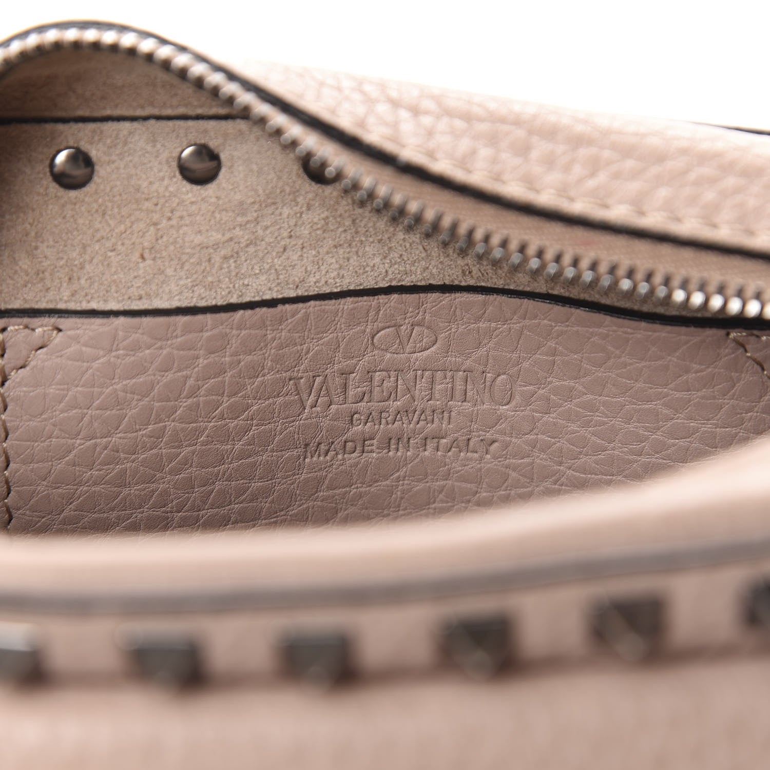 Valentino Garavani Grained Calfskin Small Rockstud Flap Pocket Camera Crossbody Bag Poudre 8 of 9
