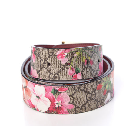 Gucci GG Plus Monogram Blooms Plaque Belt 95 38 Beige Multicolor Dry Rose 5 of 6
