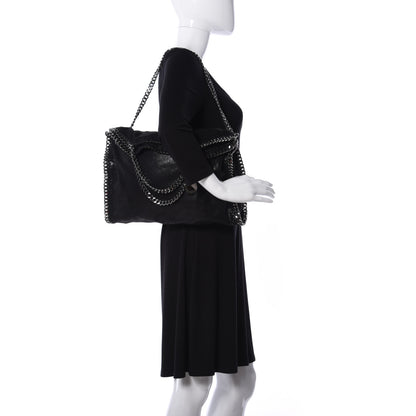 Stella McCartney Shaggy Deer Small Falabella Fold Over Tote Black 2 of 9