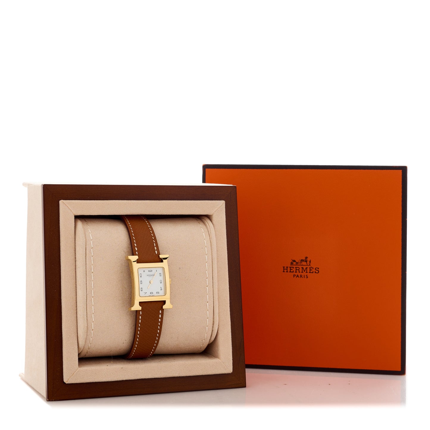 Stainless Steel Epsom 21mm Heure H Hour Quartz Watch Gold