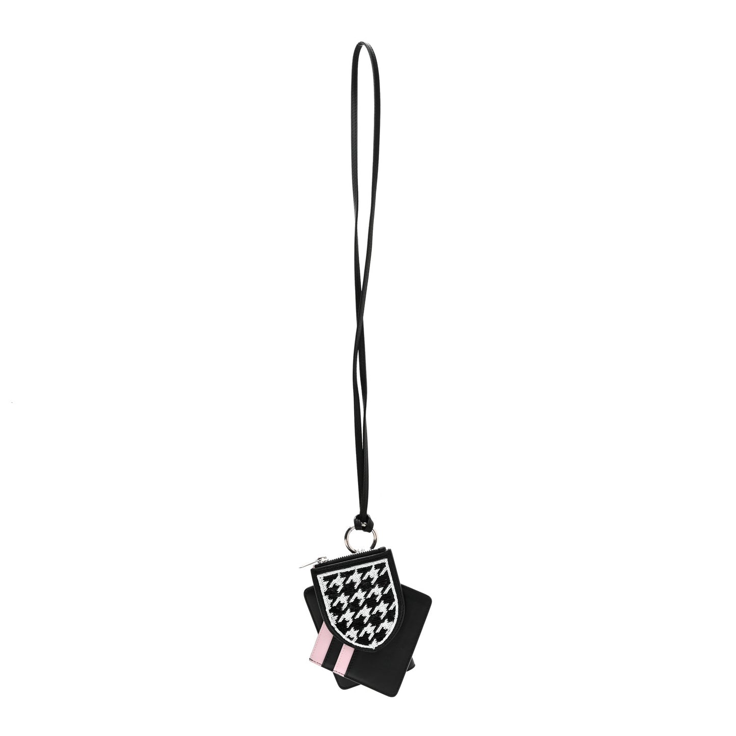 Calfskin Sequin Diorissimo Trio Pass-Mo Coin Case Charm Black