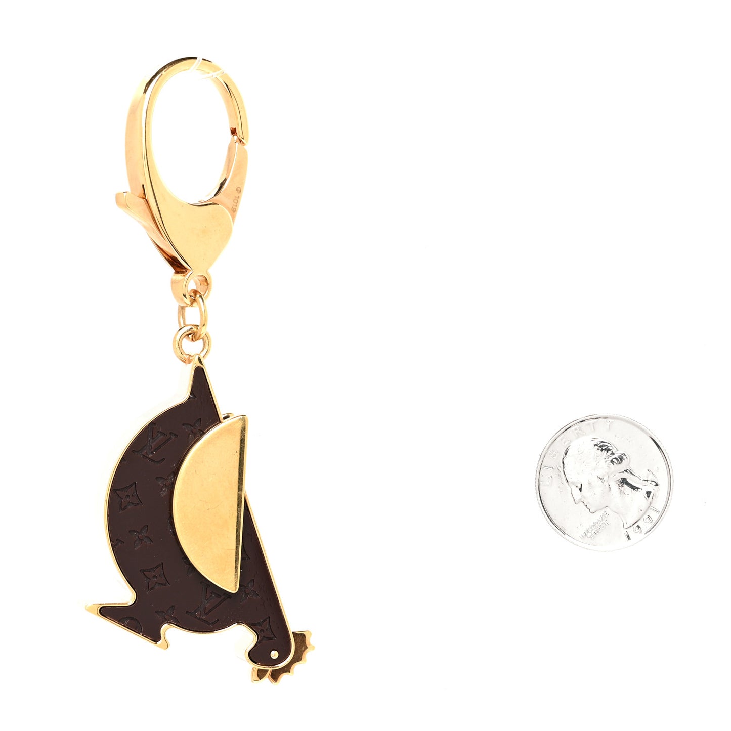 Resin Anamania Chick Bag Charm Brown Gold