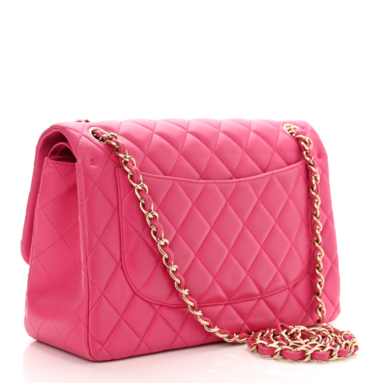 Chanel Lambskin Quilted Jumbo Double Flap Dark Pink 3 of 12