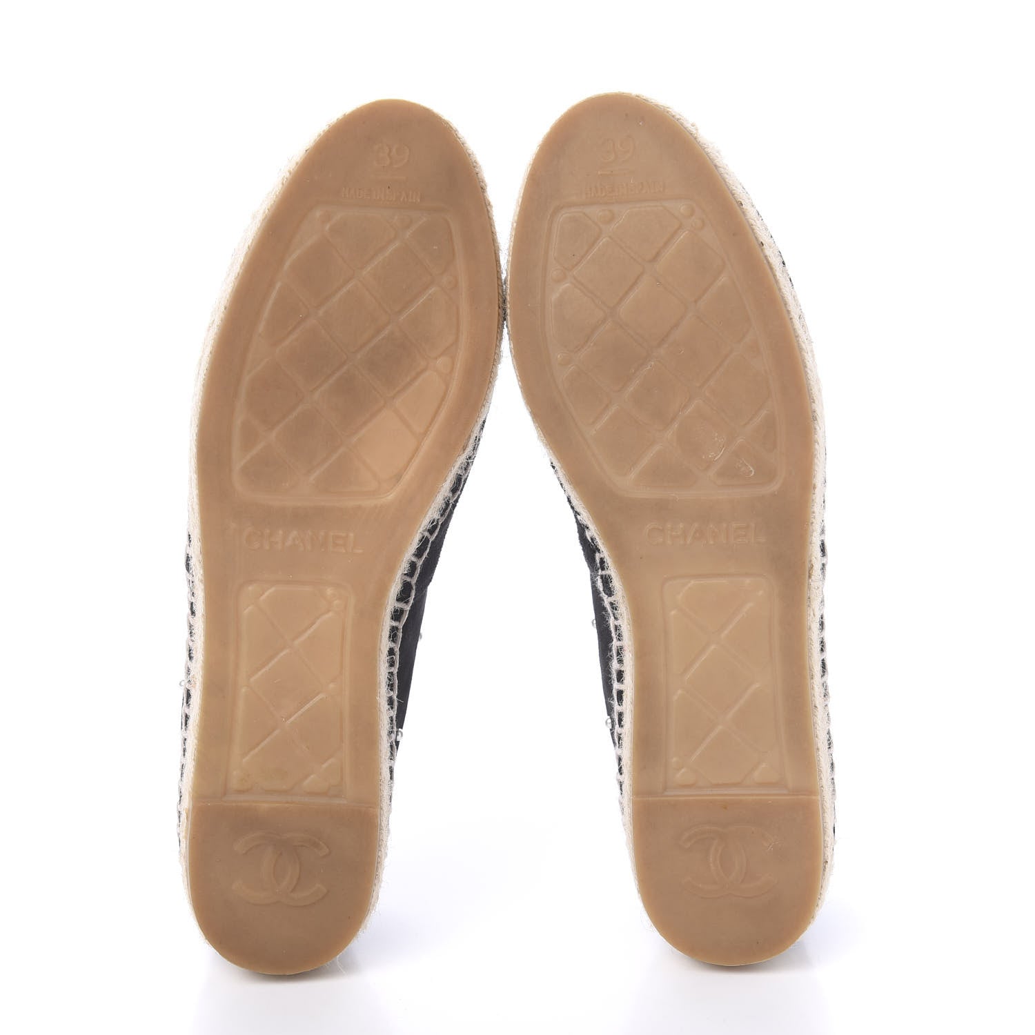 Chanel Suede Pearl CC Espadrilles 39 Black 5 of 9