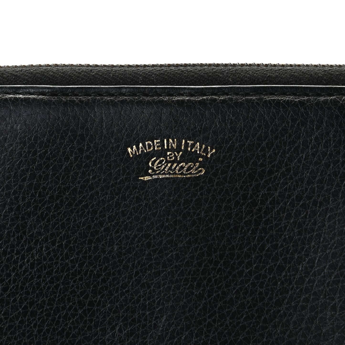 Pebbled Calfskin Bamboo Tassel Zip Around Wallet Black