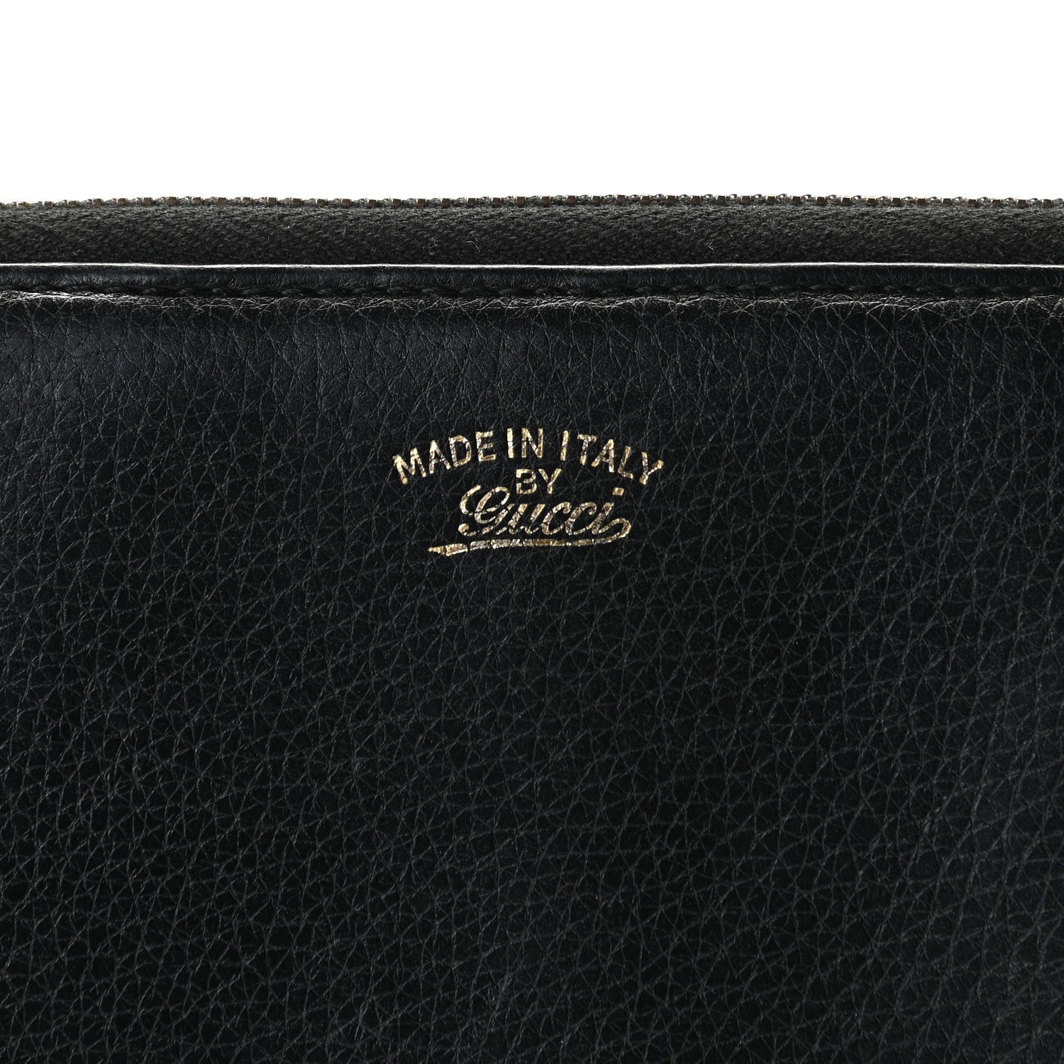 Gucci Pebbled Calfskin Bamboo Tassel Zip Around Wallet Black 5 of 8