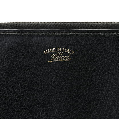 Gucci Pebbled Calfskin Bamboo Tassel Zip Around Wallet Black 5 of 8