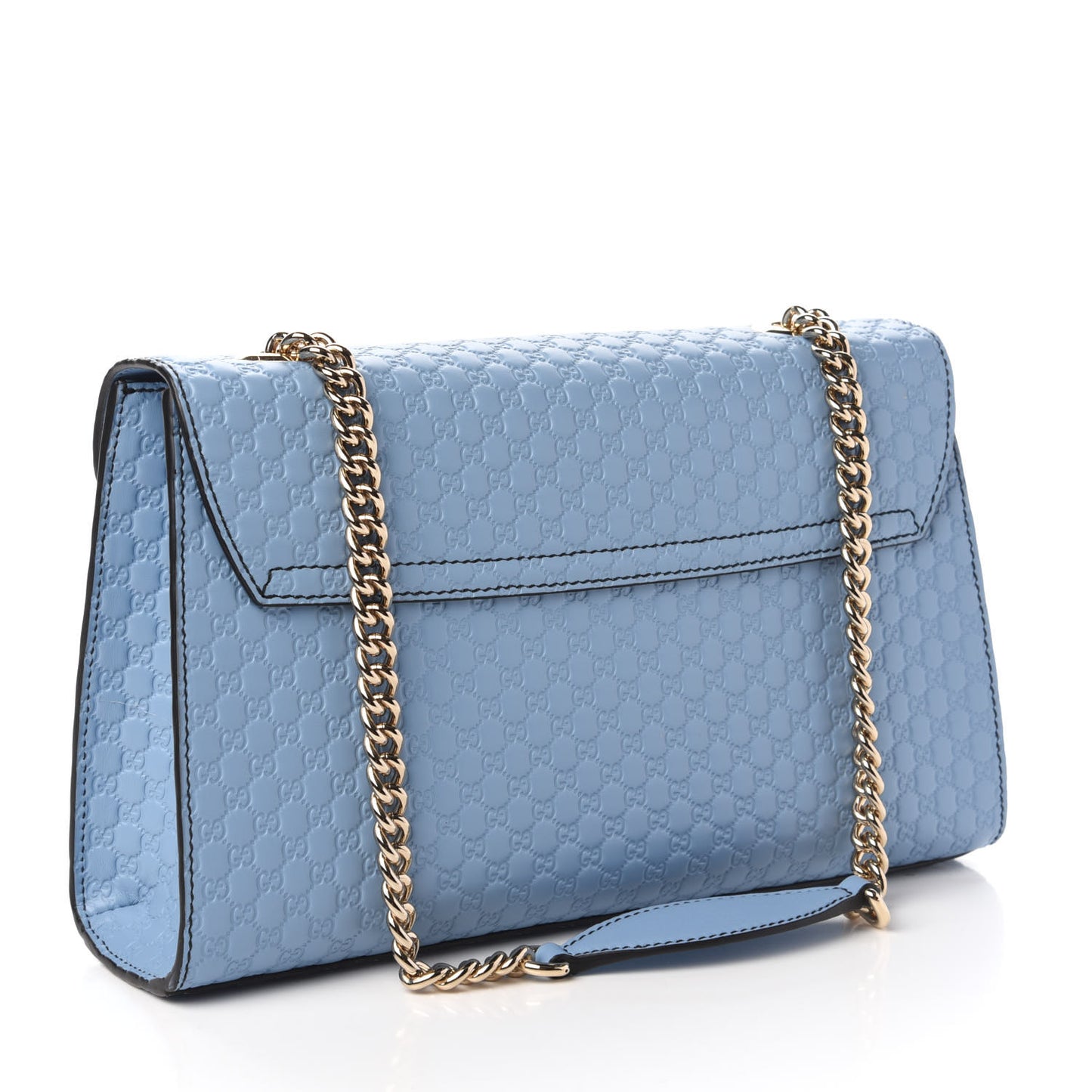 Microguccissima Medium Emily Chain Shoulder Bag Mineral Blue