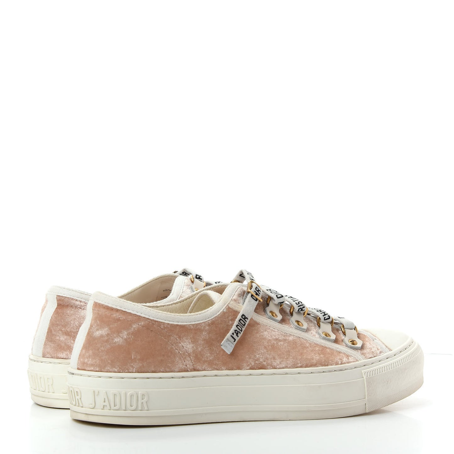 Velvet Walk'N'Dior Low Top Sneakers 37 Nude