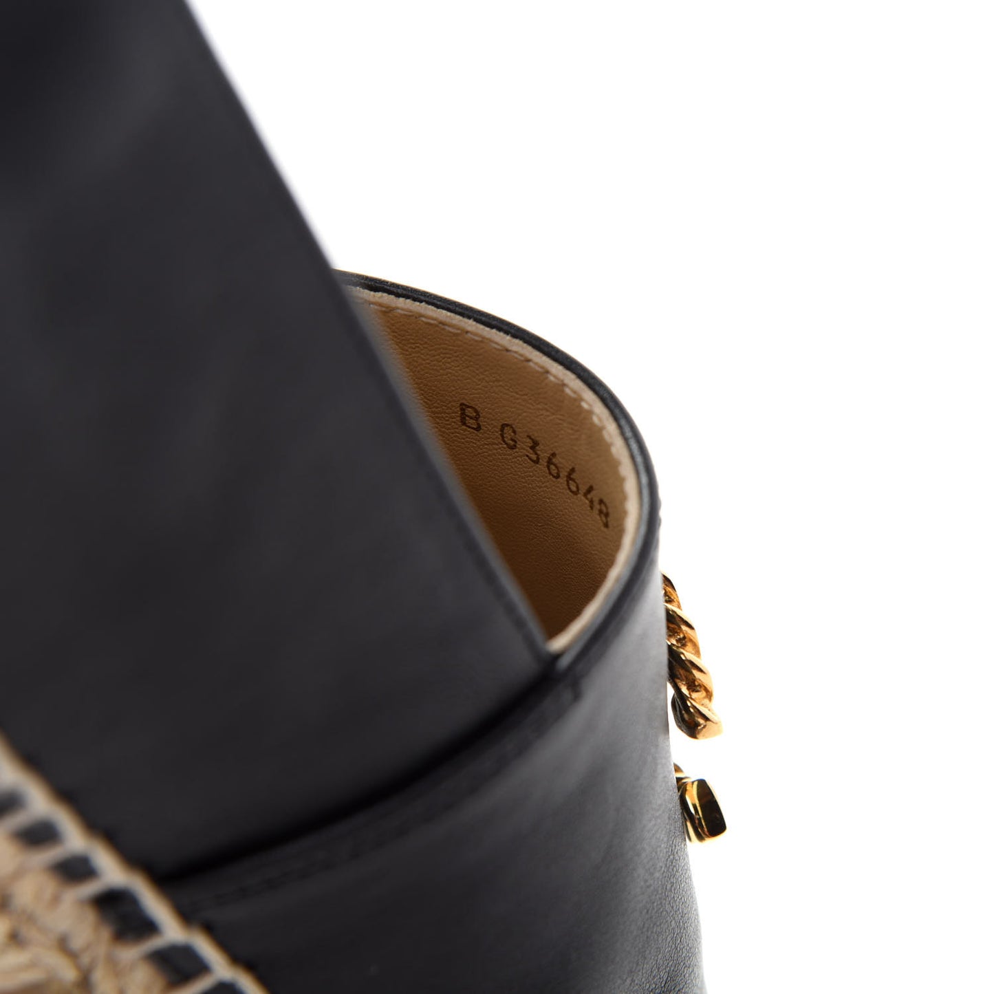 Calfskin Chain CC Espadrilles 38 Black