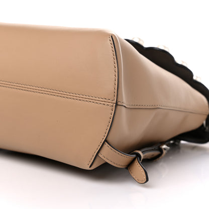 Fendi Vitello Century Pearl Bi-Color Scalloped Back to School Backpack Cuoio Camelia 9 of 10