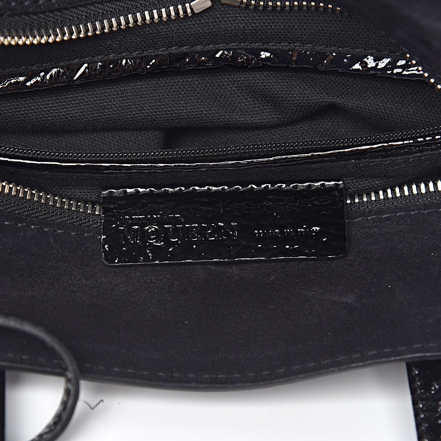 Alexander McQueen Patent Small Eyelet Padlock Skull Tote Black 6 of 10