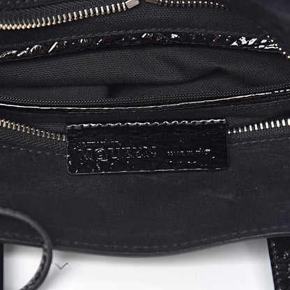 Alexander McQueen Patent Small Eyelet Padlock Skull Tote Black 6 of 10
