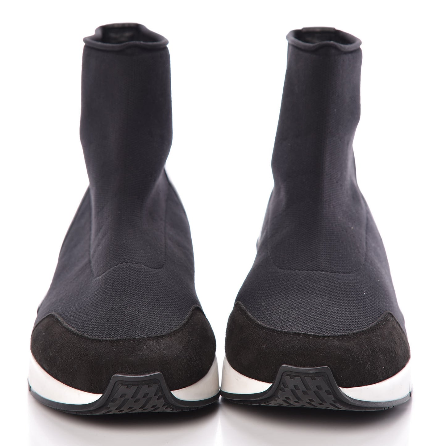Mesh Calfskin Suede Soft Sneakers 39 Black
