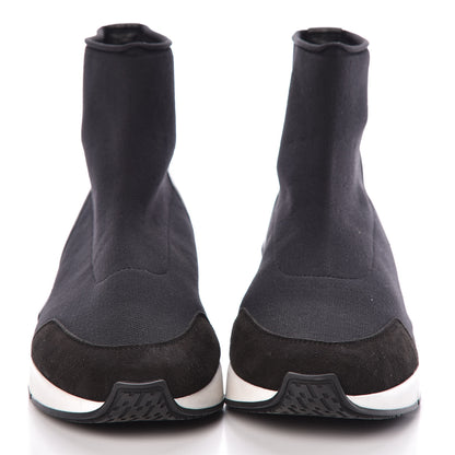 Hermes Mesh Calfskin Suede Soft Sneakers 39 Black 2 of 8