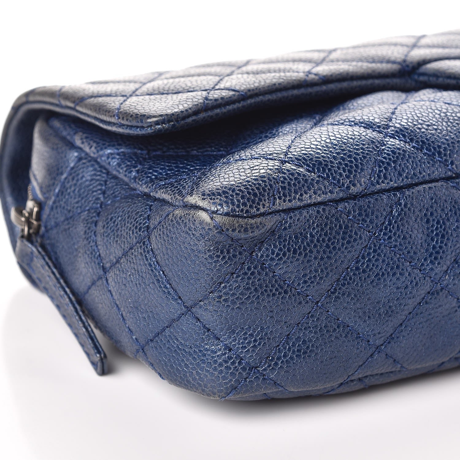 Chanel Iridescent Caviar Quilted Small Chic Flap Dark Blue 8 of 10
