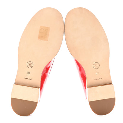 Chanel Patent CC Loafers 37 Red 5 of 10