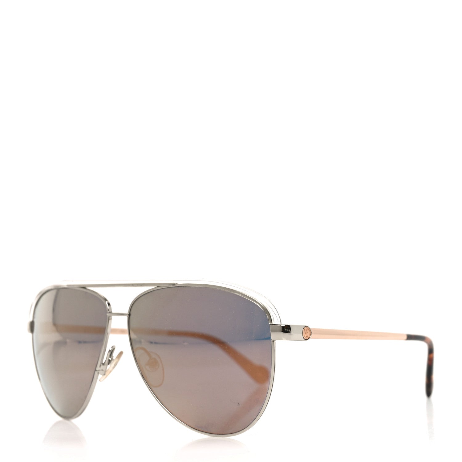 Louis Vuitton Jet Set Aviator Sunglasses Z0858U Silver 1 of 7