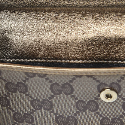 Gucci Crystal Monogram Metal Bar Continental Flap Wallet Gold 13 of 13