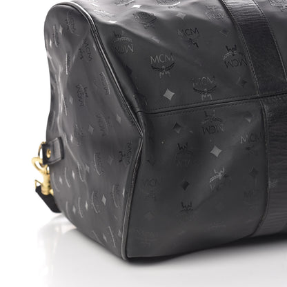 MCM Monogram Coated Canvas Weekender Black 7 of 18