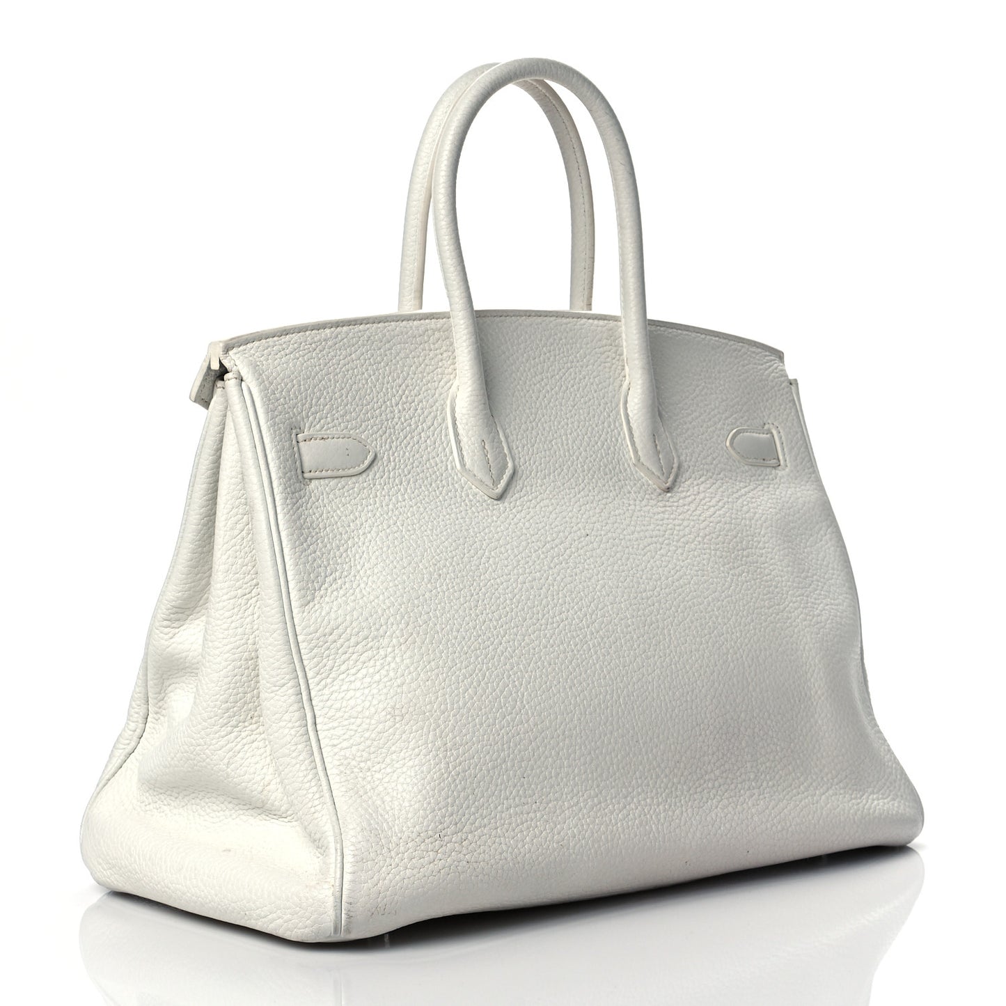 Taurillon Clemence Lizard Club Birkin 35 Blanc Gris Perle Sanguine