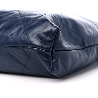 Chanel Shiny Calfskin Quilted Chanel 22 Navy Blue 10 of 11