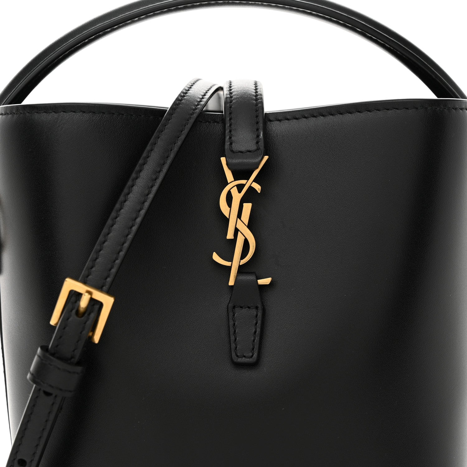 Saint Laurent Shiny Calfskin Le 37 Mini Bucket Bag Black 8 of 11