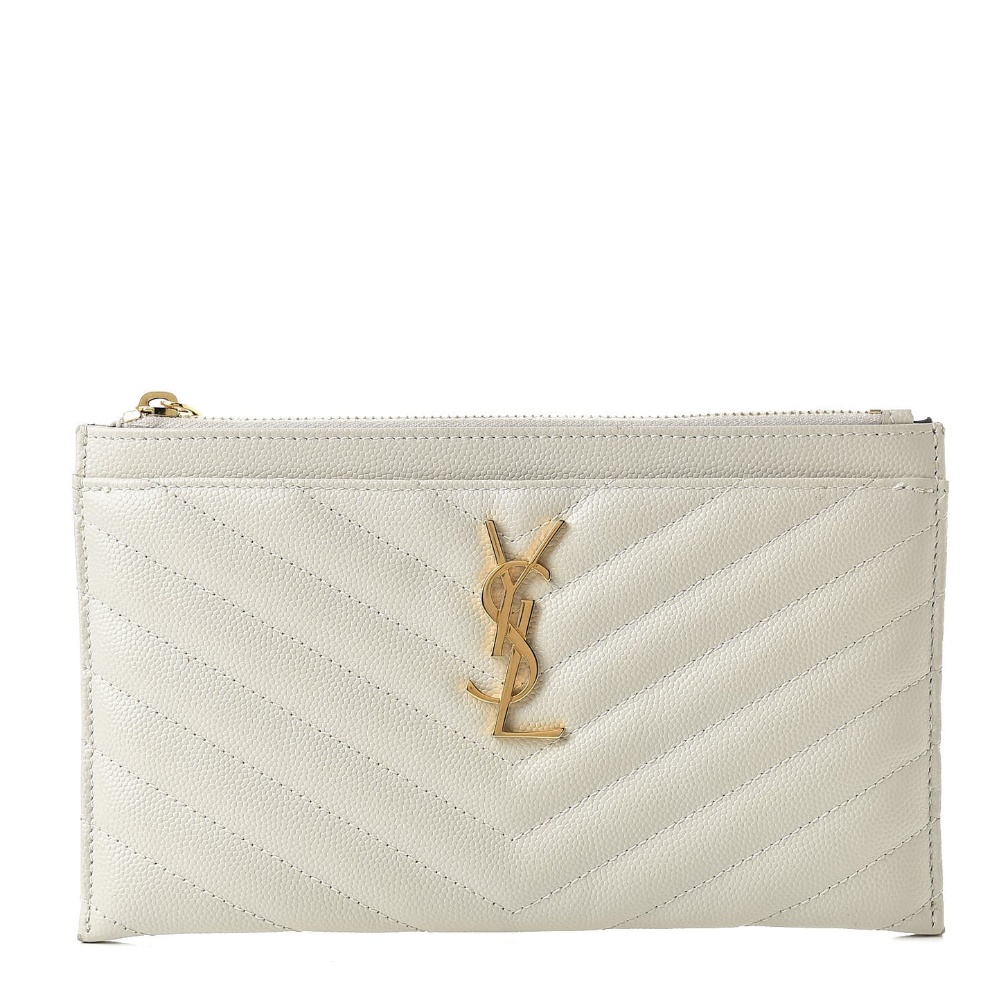 Grain De Poudre Chevron Monogram Bill Pouch Crema Soft