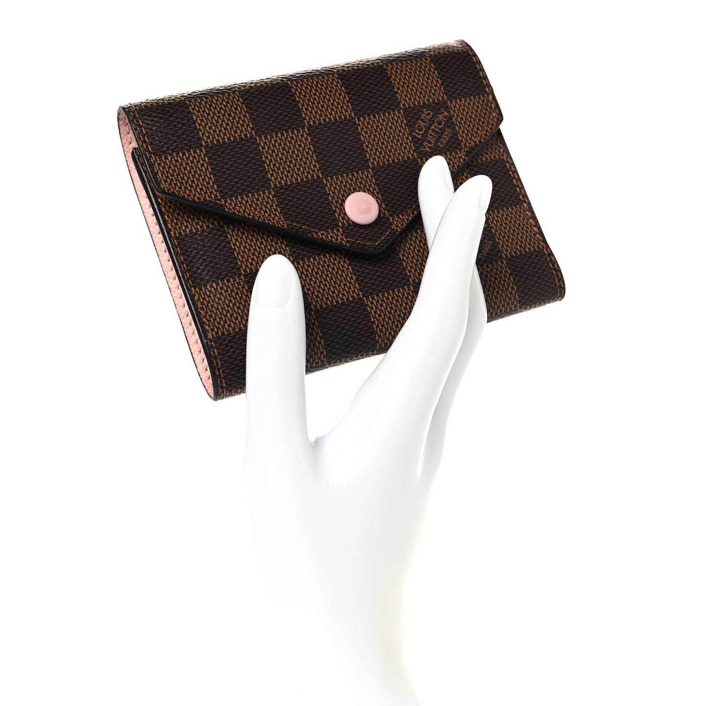 Damier Ebene Victorine Wallet Rose Ballerine