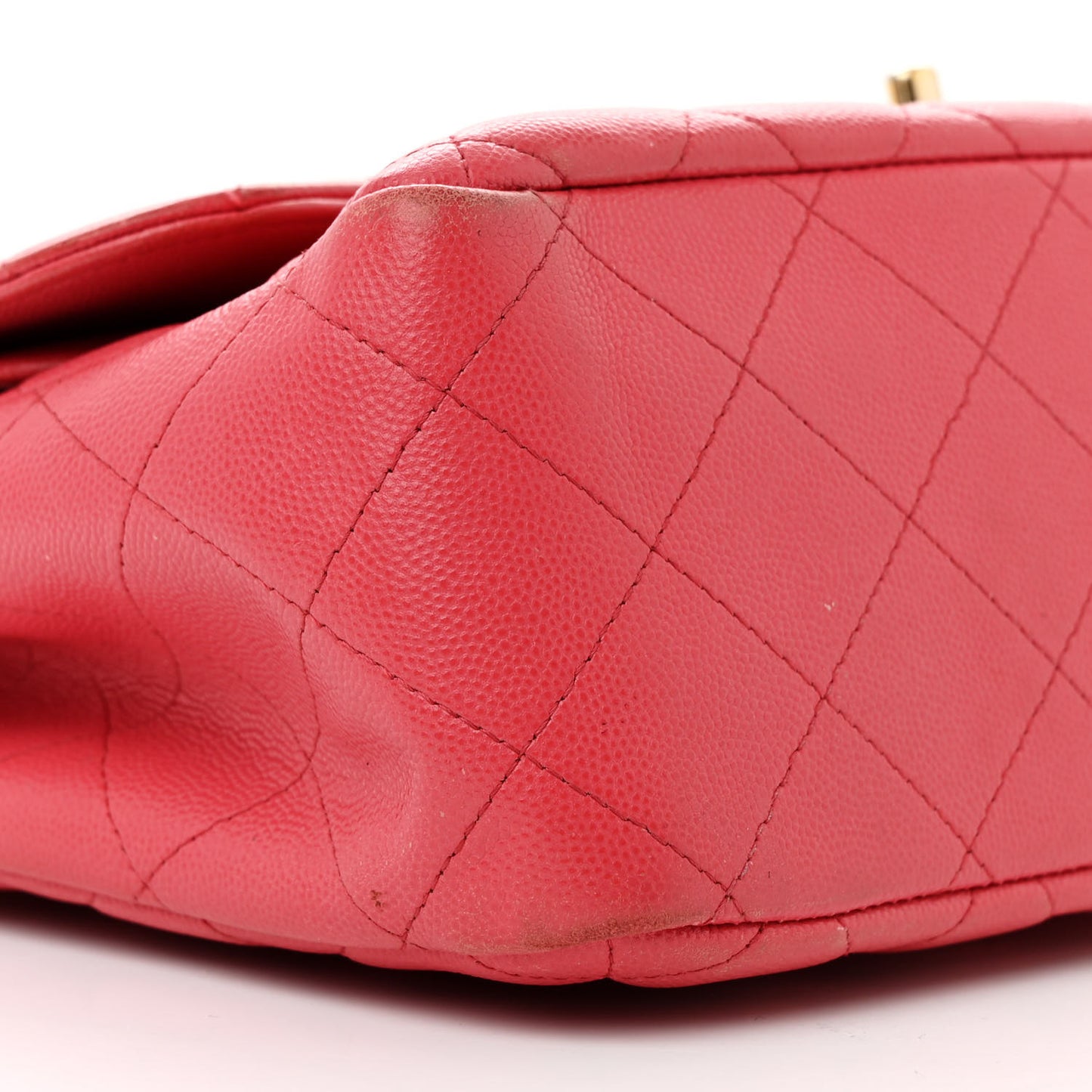 Caviar Quilted Jumbo Double Flap Dark Pink