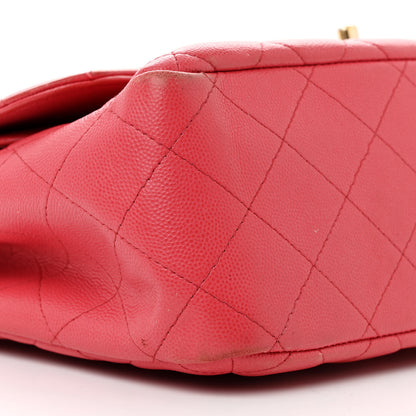 Chanel Caviar Quilted Jumbo Double Flap Dark Pink 9 of 15