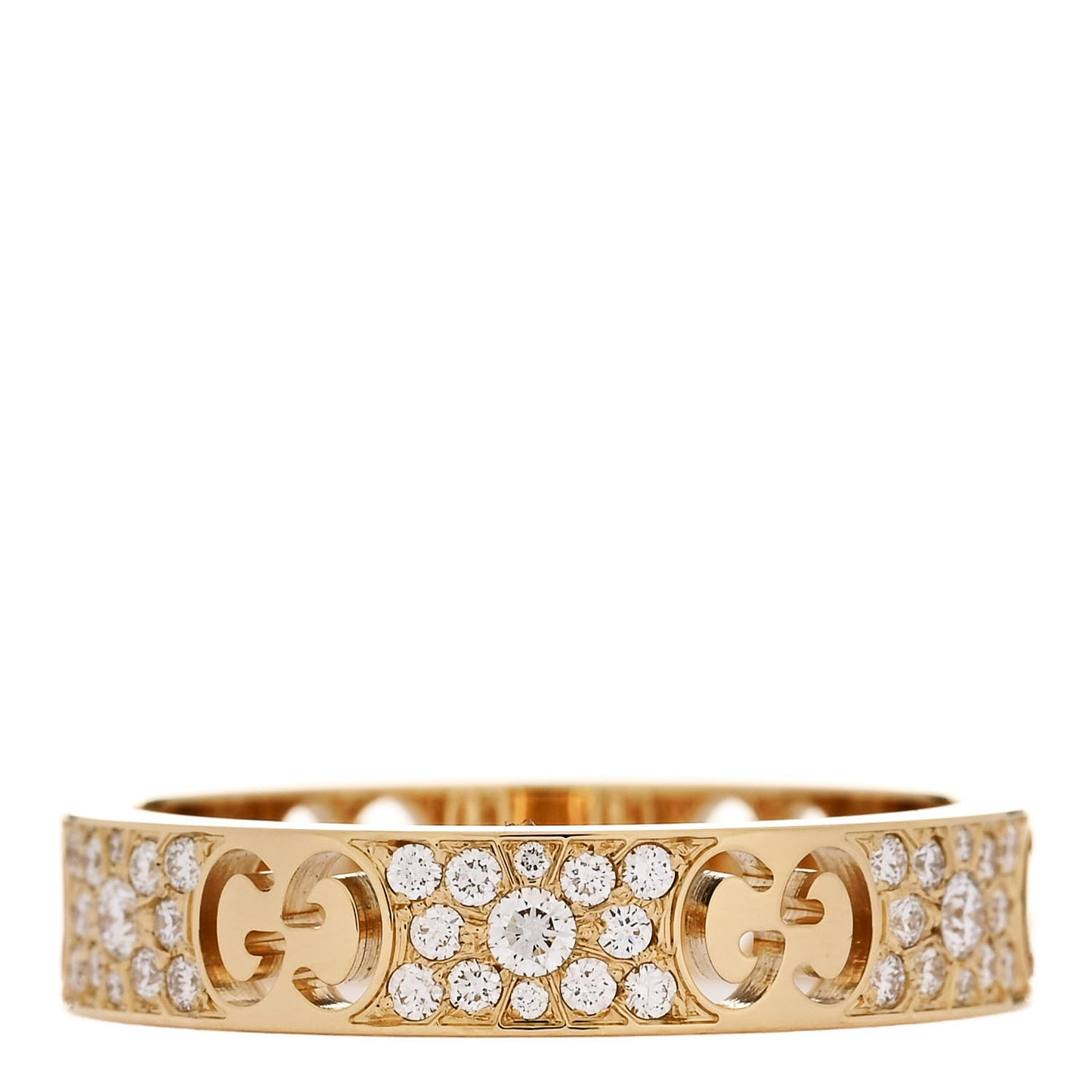 18K Yellow Gold Diamond Icon Stardust Band Ring 56 7.5