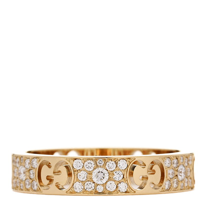 Gucci 18K Yellow Gold Diamond Icon Stardust Band Ring 56 7.5 3 of 7