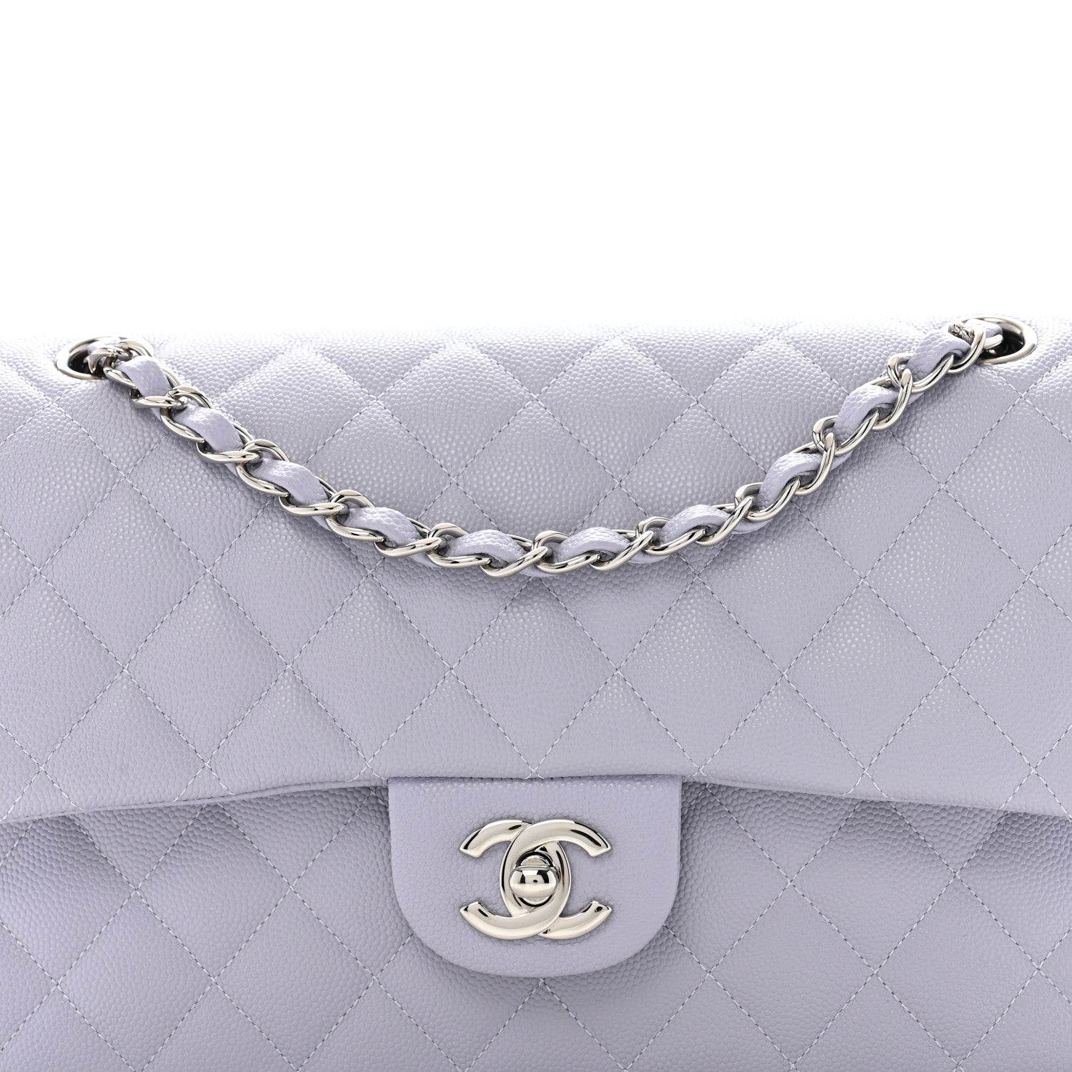 Chanel Caviar Quilted Medium Double Flap Light Purple 8 of 11
