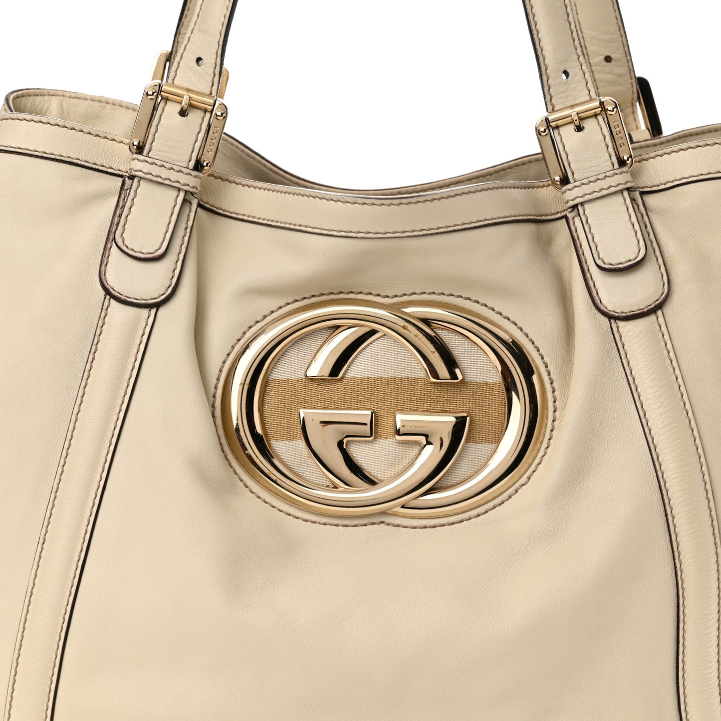 Calfskin Large Britt Shoulder Bag Ivory