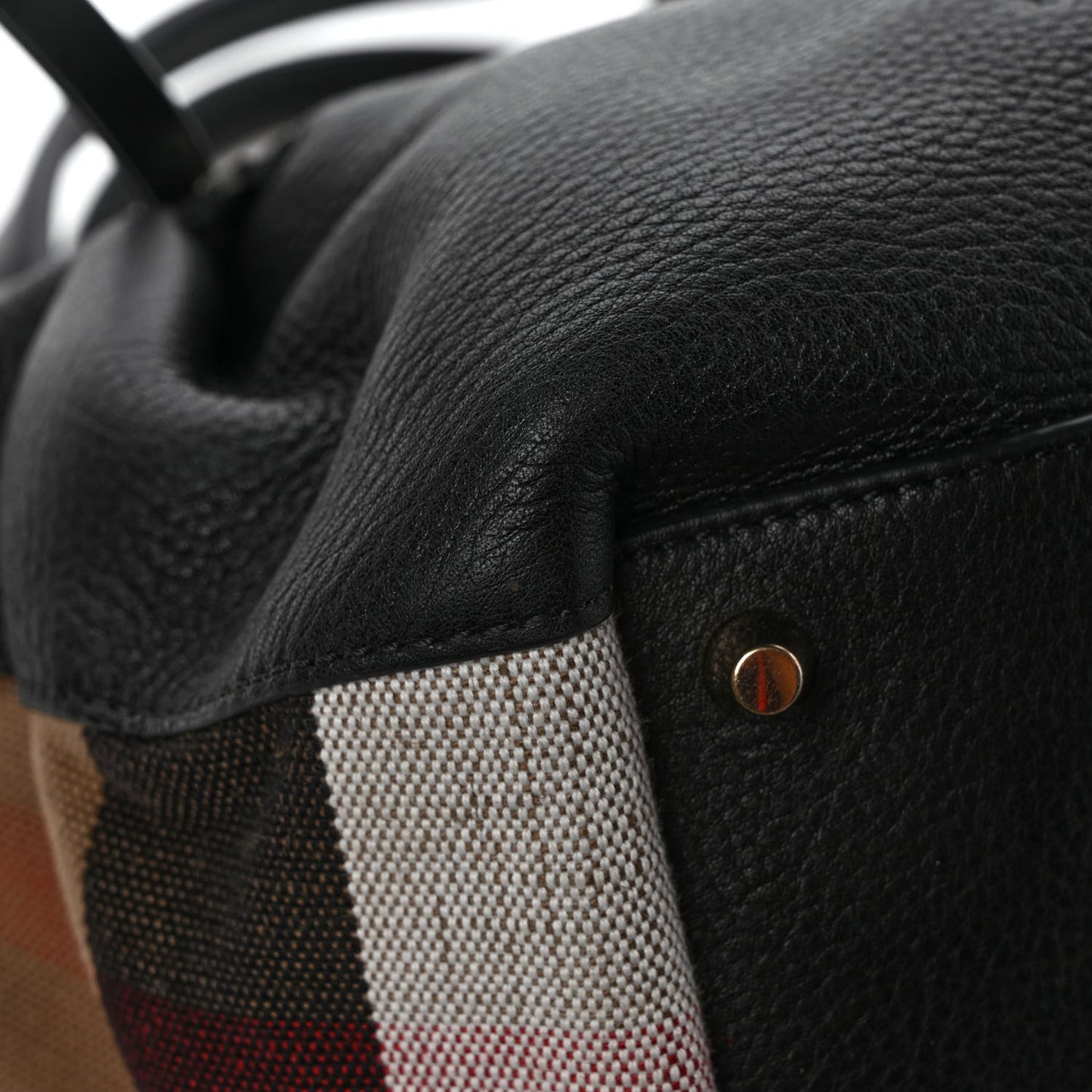 Grainy Calfskin House Check Small Maidstone Black