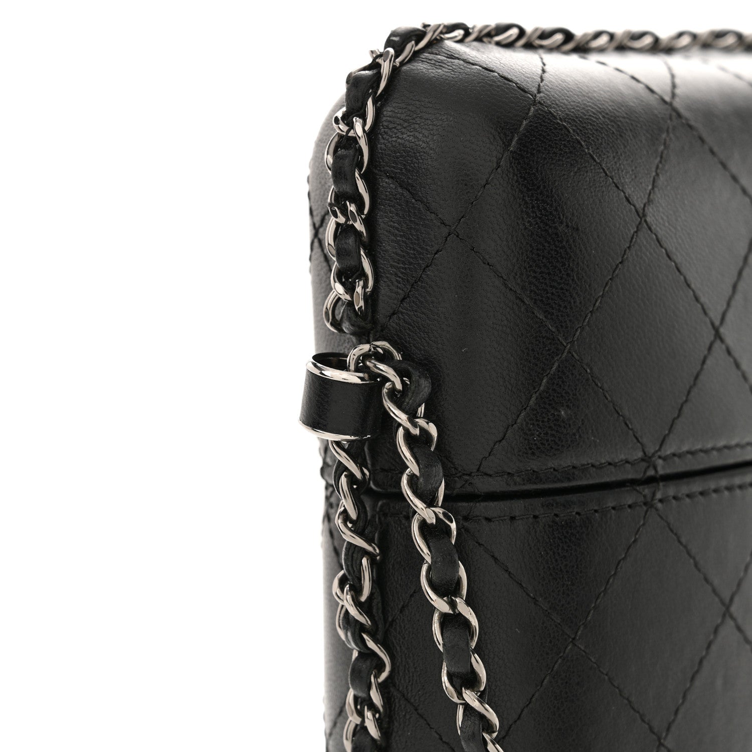 Chanel Lambskin Quilted Chain Around Phone Holder Black 13 of 13