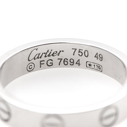 Cartier 18K White Gold 3.5mm LOVE Wedding Band Ring 49 4.75 4 of 4
