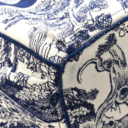 Christian Dior Canvas Embroidered Toile De Jouy Catherine Tote Blue 10 of 12
