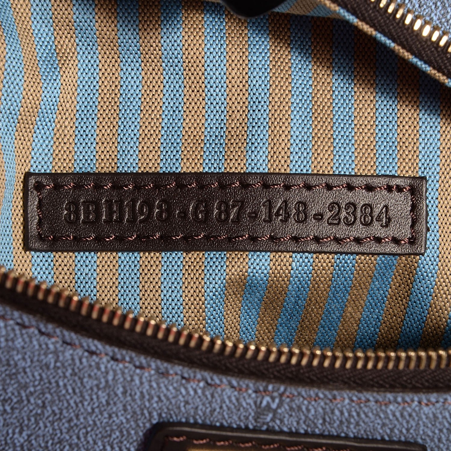 Fendi Zucca Spalmati Small Roll Tote Tobacco Blue 8 of 8