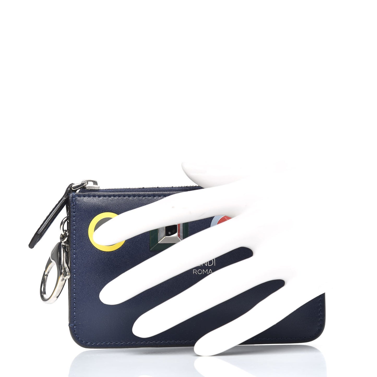 Vitello Liberty Studded Coin Pouch Key Case Blueberry Multicolor