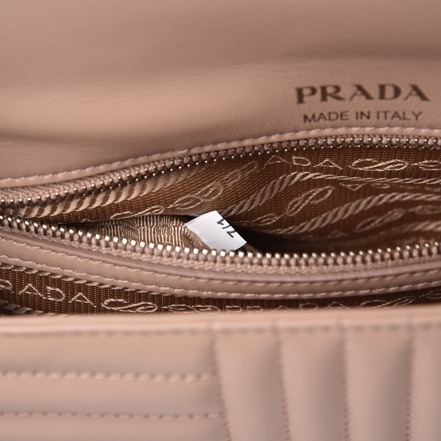 Prada Soft Calfskin Impunture Diagramme Medium Chain Flap Shoulder Bag Cipria 7 of 15