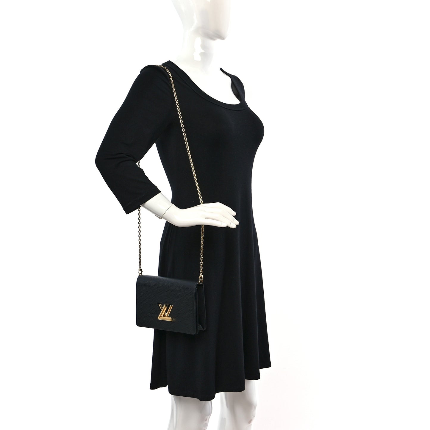 Epi Twist Belt Chain Wallet Black