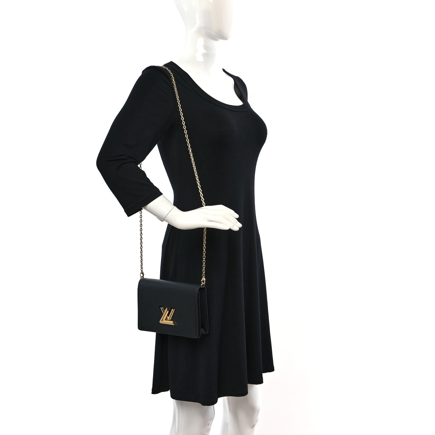 Louis Vuitton Epi Twist Belt Chain Wallet Black 2 of 8