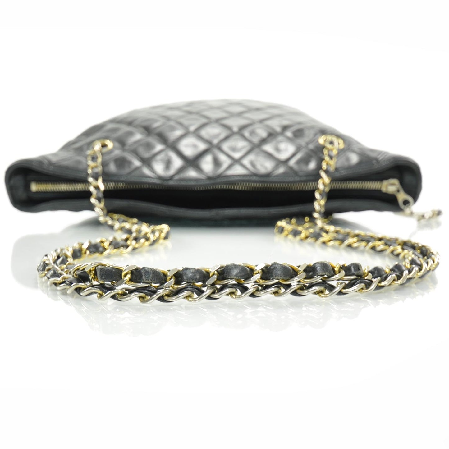 Lambskin Quilted Shopper Tote Black GHW