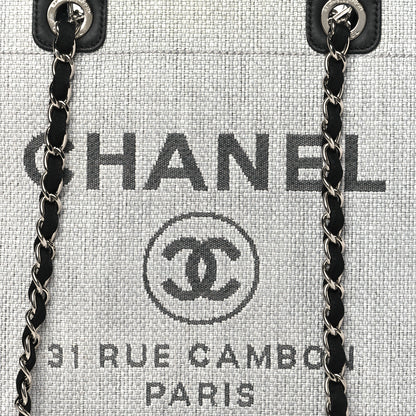 Chanel Woven Straw Raffia Medium Deauville Tote Grey 8 of 10