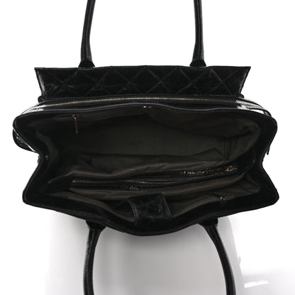 Chanel Glazed Calfskin Quilted Large New Portobello Tote Black 6 of 11