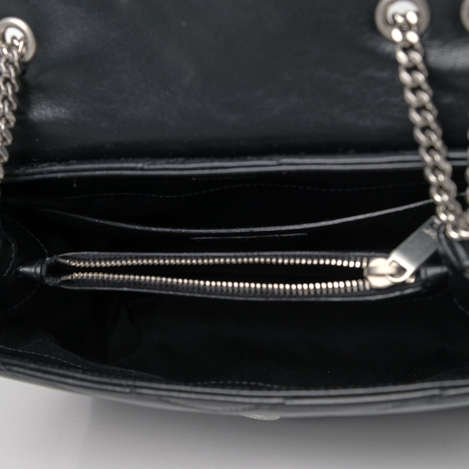 Saint Laurent Calfskin Y Quilted Monogram Small Loulou Chain Satchel Black 4 of 5