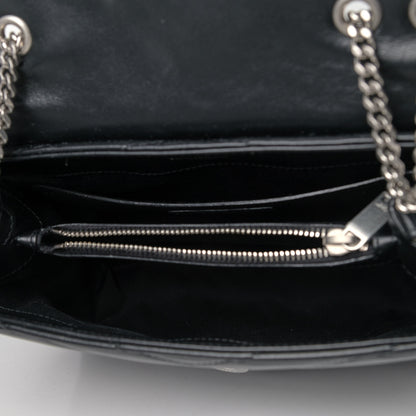 Saint Laurent Calfskin Y Quilted Monogram Small Loulou Chain Satchel Black 4 of 5